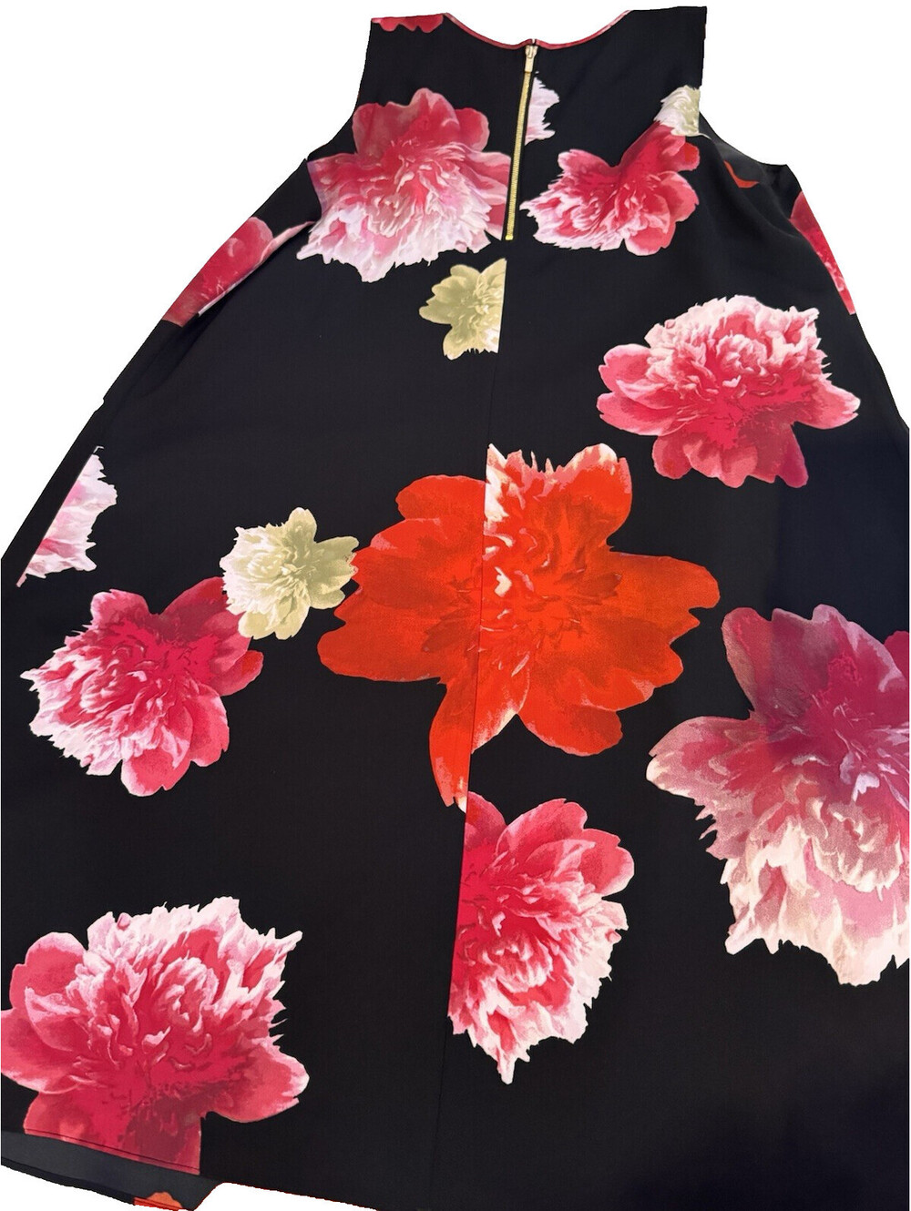 Calvin Klein Bold Floral Spring Wedding Guest Dress Black Womens 10 Cottagecore - Picture 3 of 8